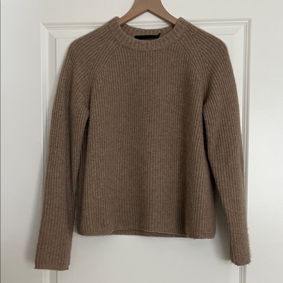 Jenni Kayne Sweaters - Jenni Kayne Taupe Ribbed 100% cashmere Sweater